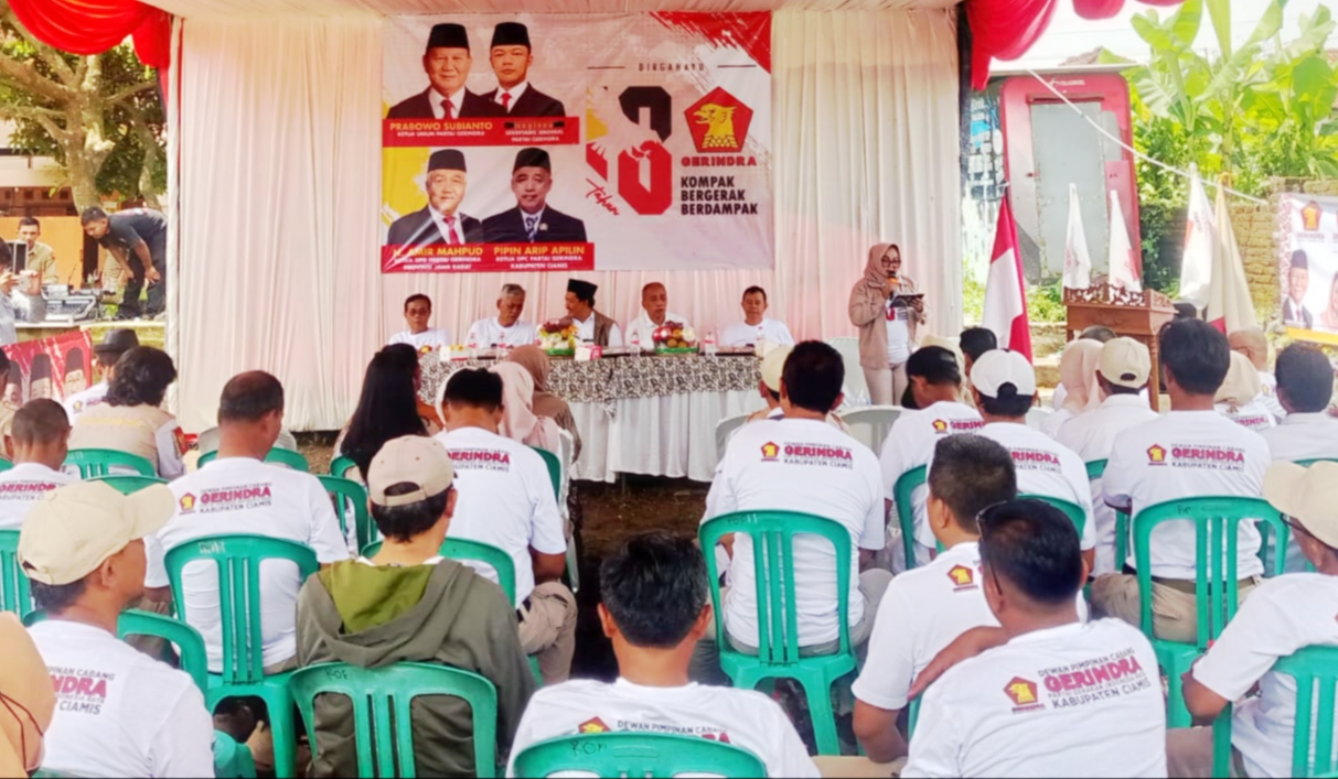 Harlah Ke-18, Gerindra Ciamis Perkuat Soliditas Kader dan Mulai Pembangunan Kantor DPC Baru