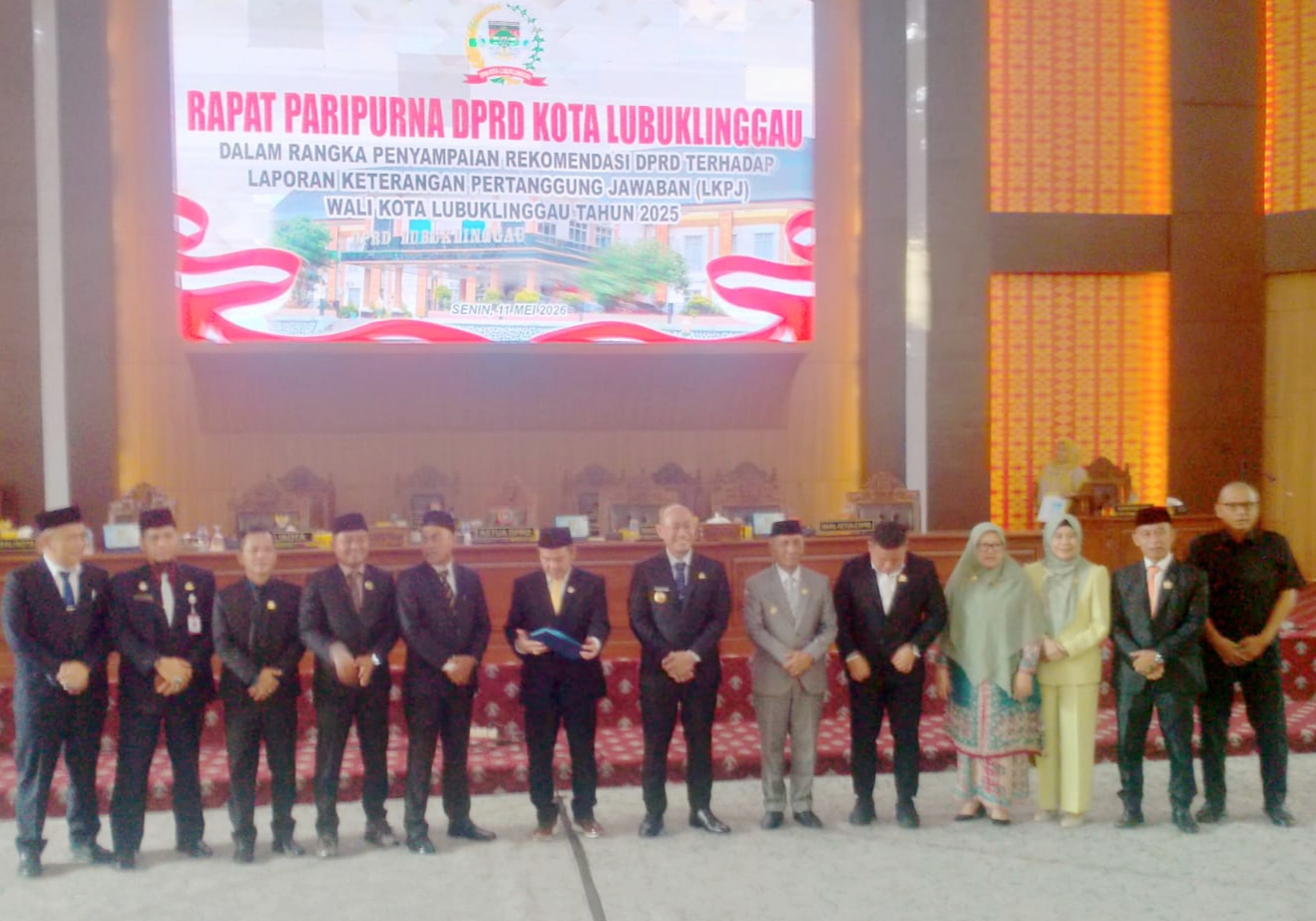 DPRD Lubuk Linggau Sampaikan Evaluasi dan Rekomendasi atas LKPJ Wali Kota Tahun Anggaran 2025