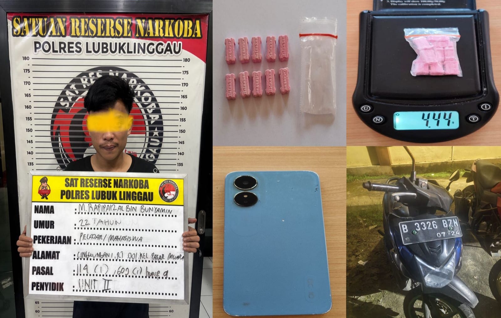 Pemuda Asal Musi Rawas Ditangkap Polisi, Diduga Akan Edarkan 10 Butir Ekstasi di Lubuk Linggau