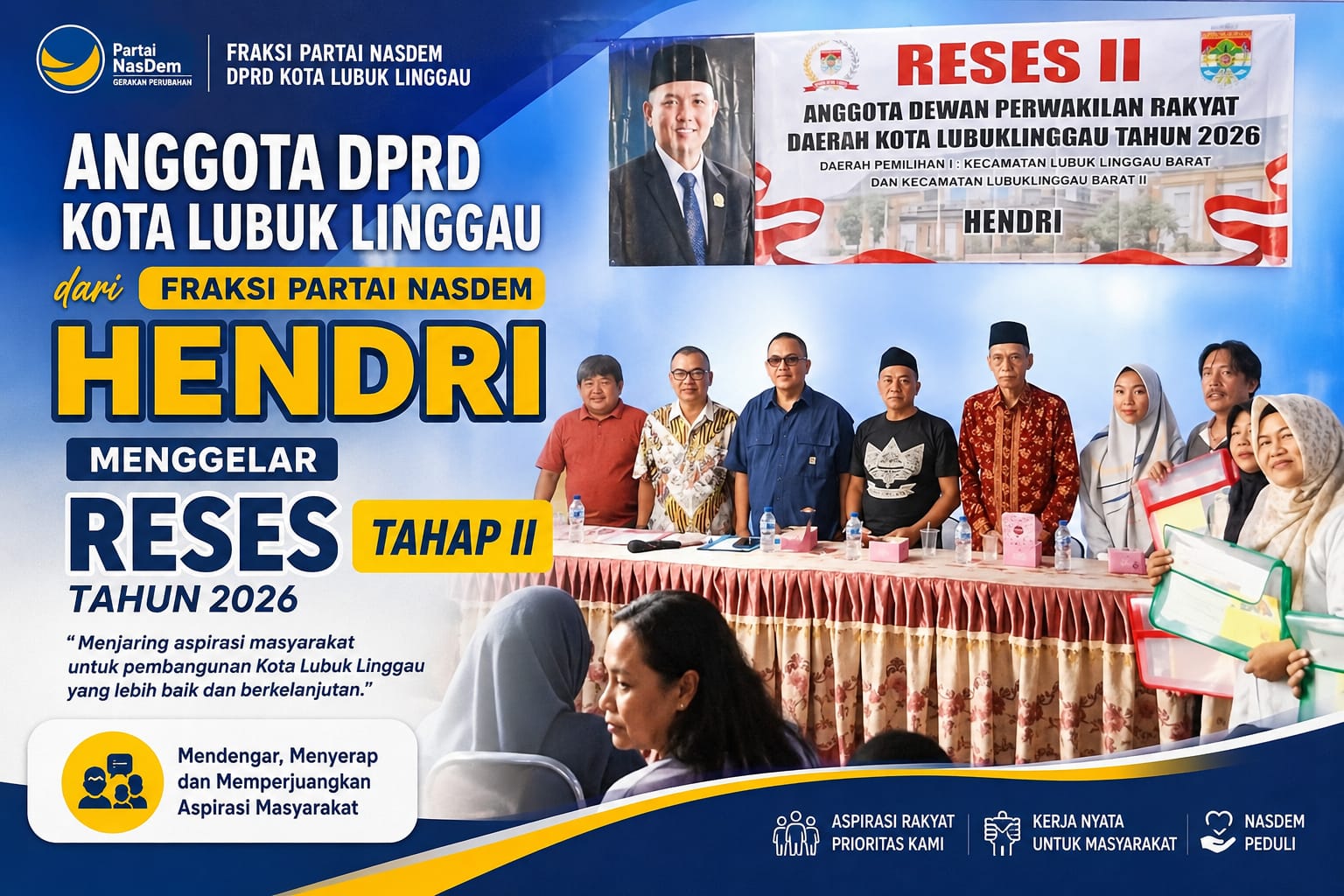 Reses Tahap II DPRD Lubuk Linggau, Hendri Tampung Beragam Aspirasi Warga Kelurahan Tanjung Indah