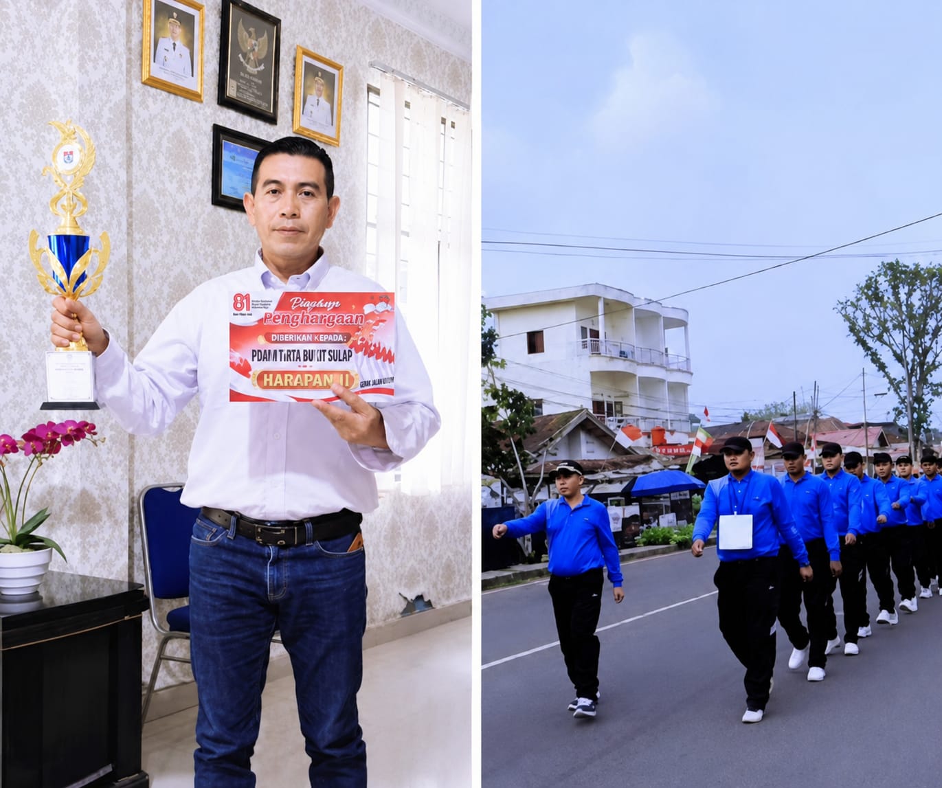 PDAM Tirta Bukit Sulap Bangkit, Raih Juara Harapan II Gerak Jalan HUT ke-81 RI