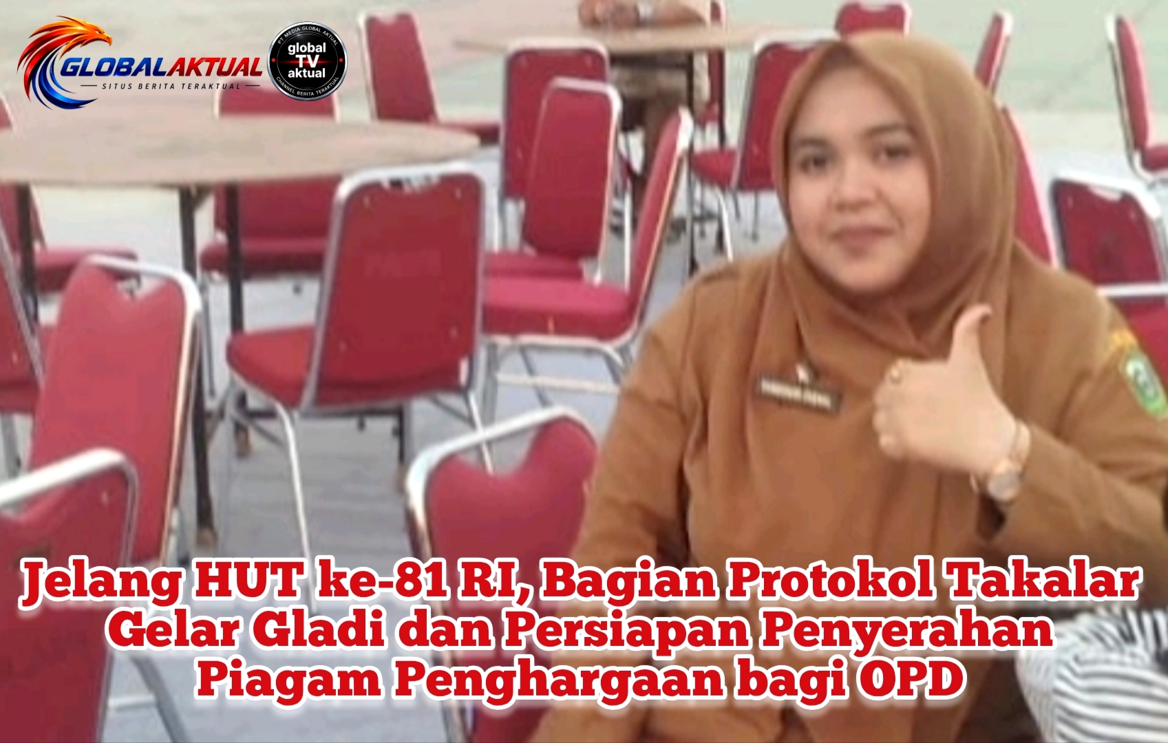 Jelang HUT ke-81 RI, Bagian Protokol Takalar Gelar Gladi dan Persiapan Penyerahan Piagam Penghargaan bagi OPD