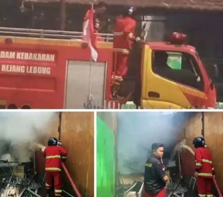 Lupa Memastikan Api Padam, Gudang di Air Bang Rejang Lebong Terbakar