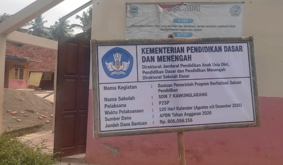 Revitalisasi SDN 7 Kawunglarang Rancah Senilai Rp805 Juta Disorot, Transparansi Pelaksanaan Dipertanyakan
