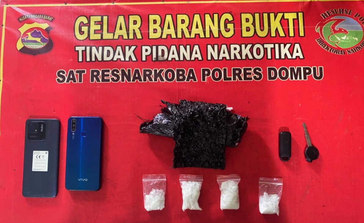 Polres Dompu Ungkap Dugaan Peredaran Sabu di Karijawa Utara, 57,28 Gram Diamankan