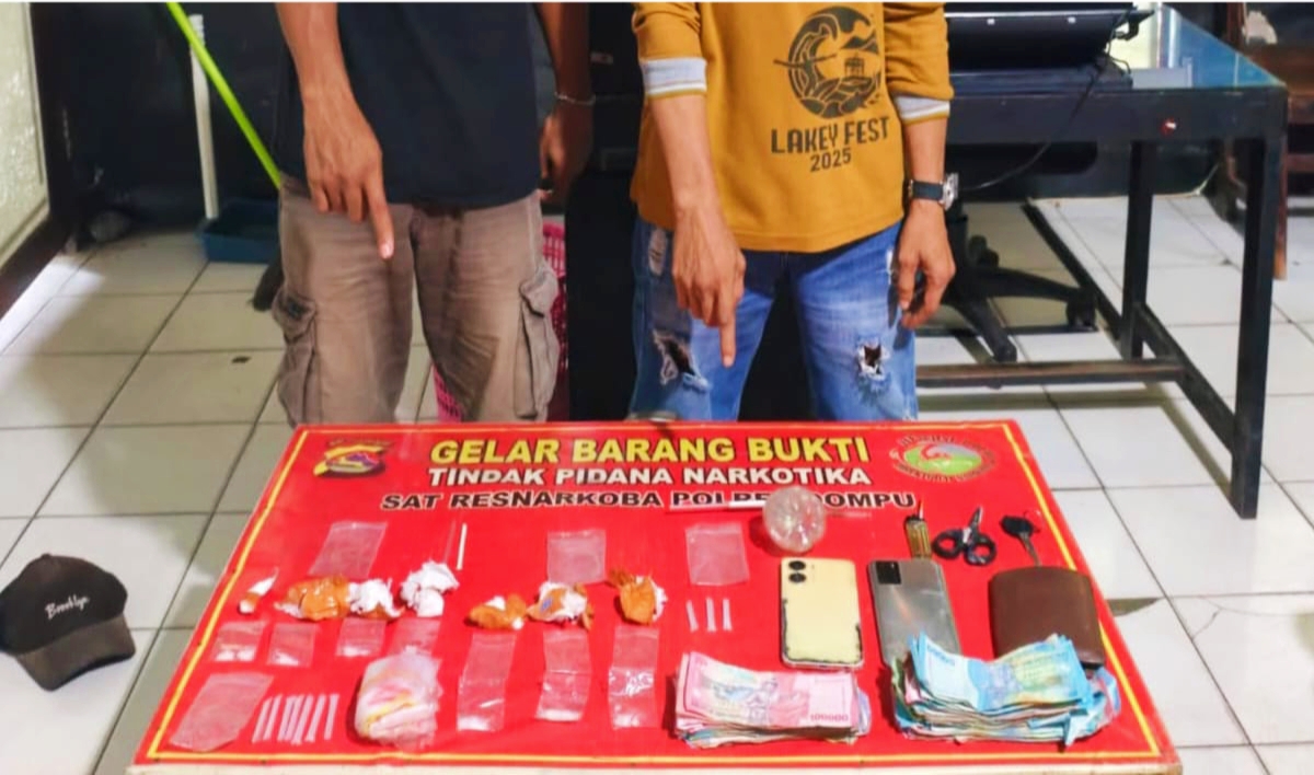 Polres Dompu Amankan Dua Terduga Kasus Narkotika di Kandai II, Sabu 2,86 Gram Disita